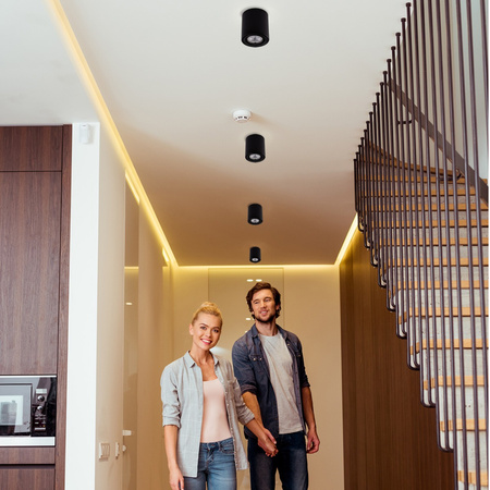 Aufbauleuchte HALOGEN Aluminium Schwarz SPOT TUBE 10cm für LED GU10 Bellalux