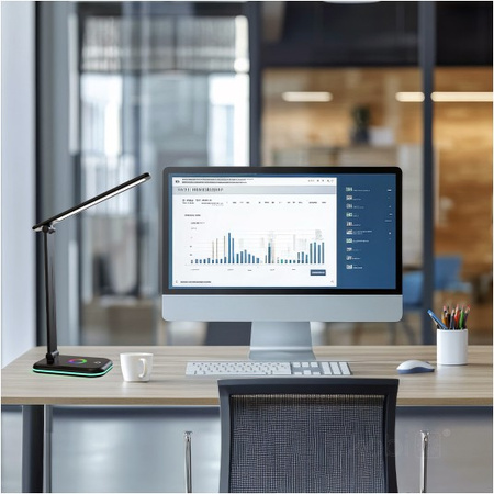 LED 7W 460lm CCT 120° Wiederaufladbare Schreibtischlampe Schwarz Noblite Kobi