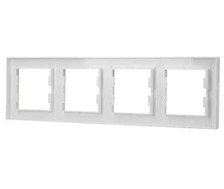 4-facher horizontaler Rahmen für die vierfache weiße Asphora-Steckdose