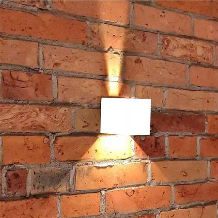 Wandleuchte Außen, Garten-Wandleuchte 2x3W IP54 4000K Weiß LEO LUMILED