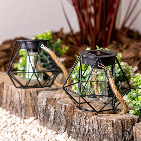 LED Solar Hängelampe Outdoor Gartenlaterne 3000K IP44 Dämmerungssensor