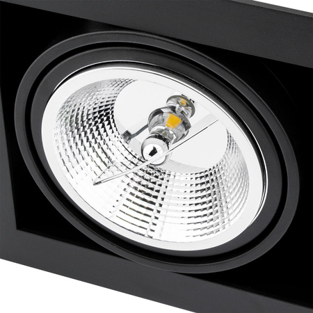 Unterputz-Halogen-Bewegliche Leuchte 2xGU10 ES111 Rechteckig Schwarz