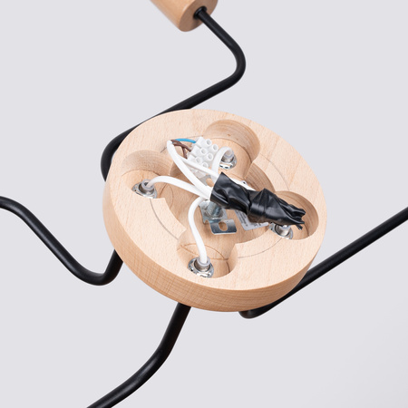 Kronleuchter Deckenleuchte 4x E27 Naturholz Schwarz Timbo Peach Puff SL.1669 Sollux