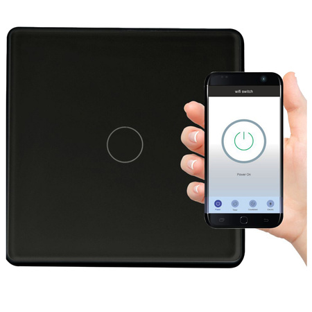 Touch Switch Single mit Kondensator Schwarz Tuya Smart WiFi Sanico Goldlux