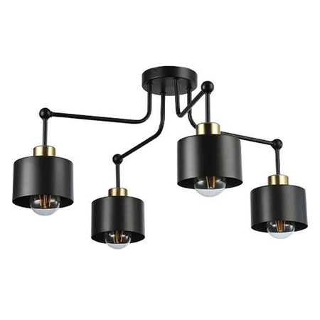 SPOT TUBA Reflektor Halogen Deckenleuchte 4x E27 Schwarz Kupfer Masterled