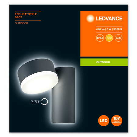 Wandleuchte Außenfassadenleuchte beweglich 8W 440lm 3000K Endura Style Spot LEDVANCE