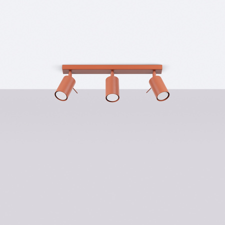 Tuba Spot Reflektor Deckenleuchte 3x GU10 Ocker Rot Ring Bittersüß Schimmer SL.1508 Sollux