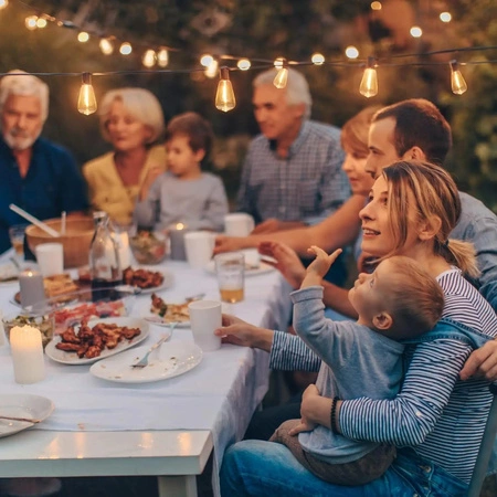 20x LED Solar Lichterkette, Außen Garten Lichterkette 11.48m+EDISON LED Lampen ST58 3000K warm EREMI LUMILED