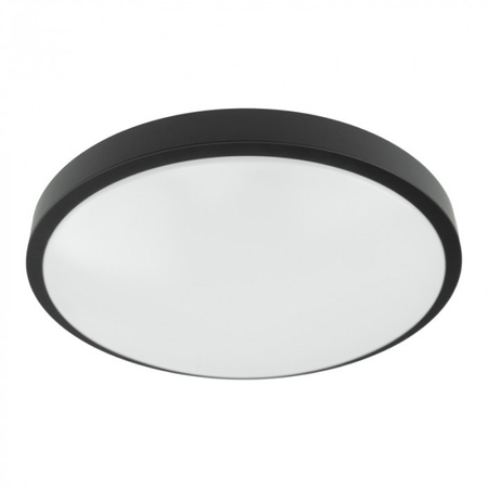 Plafond LED Deckenanbauleuchte 2x E27 Schwarz Rund Ecolight