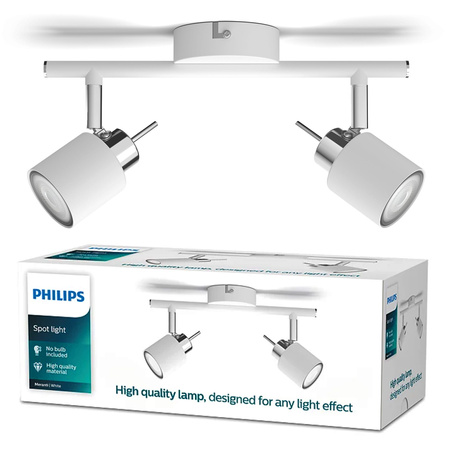 MERANTI Deckenleuchte 2x GU10 Wandmontage Reflektor Weiß PHILIPS