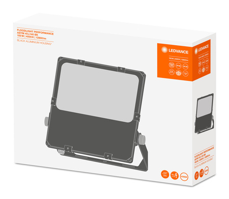 LED-Flutlicht Outdoor-Flutlicht 100W 12800lm 4000K IP66 Schwarzes Flutlicht Ledvance