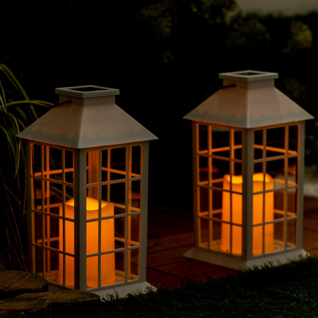 Solar-LED-Gartenlampe Hängelaterne Weiß 27 cm