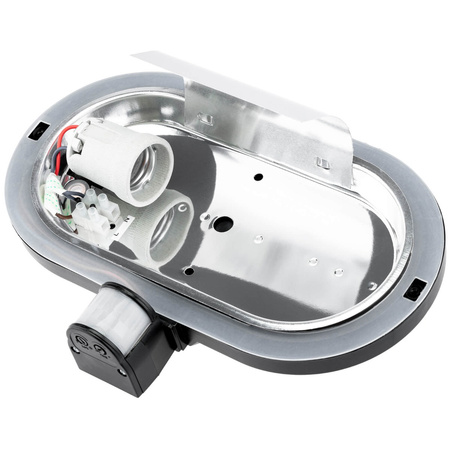 FRODA Gartenwandleuchte E27 IP44 mit PIR-Sensor Schwarz