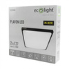 LED Plafond Deckenleuchte 2x E27 Schwarz Quadratisch Ecolight