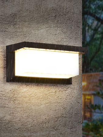 Gartenlampe LED-Wandleuchte 12W architektonische Leuchte rechteckig Lagos Schwarz mit Bewegungssensor
