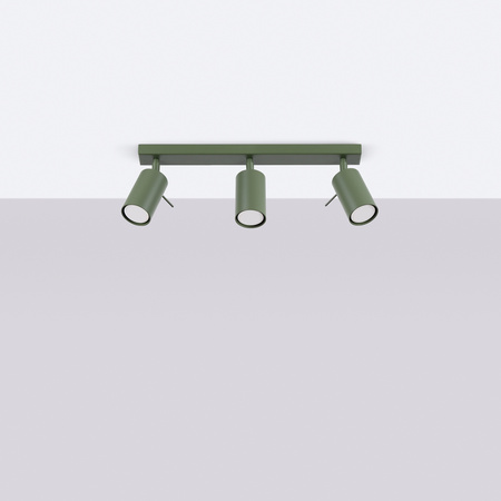 Tuba Spot Reflektor Deckenleuchte 3x GU10 Olive Ring Bittersweet Shimmer SL.1502 Sollux
