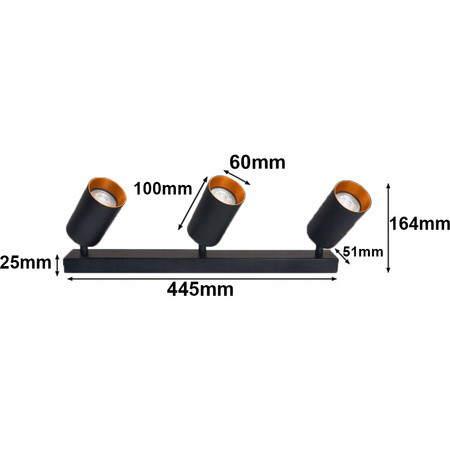 ERIS GOLD 3xGU10 LED Deckenleuchte verstellbar