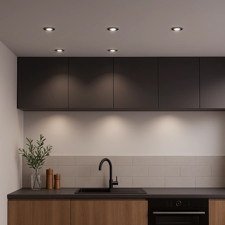 Glas-Einbaustrahler GU10, MR16 Einbauspot HALOGEN Runde Fest Schwarz ARIEL LUMILED