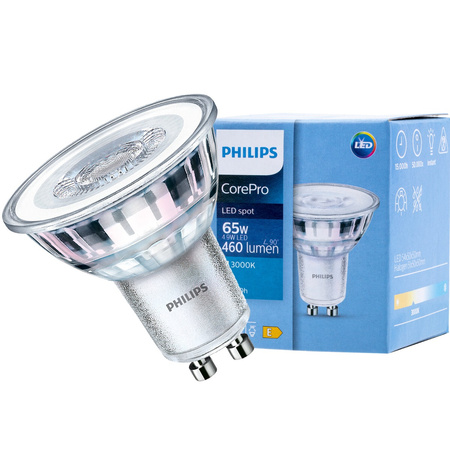 GU10 LED Leuchtmittel 4,9W = 65W 460lm 3000K Warm 36° PHILIPS