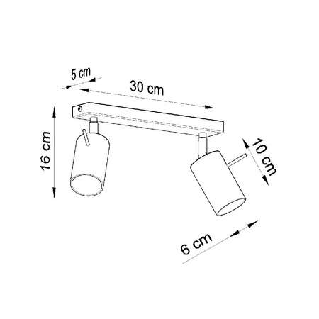 Anbauleuchte RING 2 2xGU10 Reflektor Halogen Beweglich Minimalistisch Grau SOLLUX