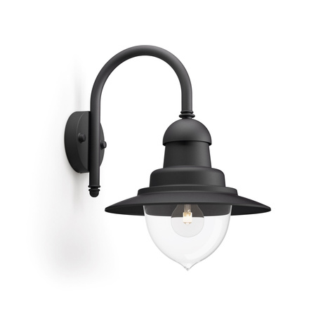 Gartenleuchte LED Wandleuchte RAINDROP myGarden E27 IP44 Nach unten gerichtete Laterne Schwarz PHILIPS