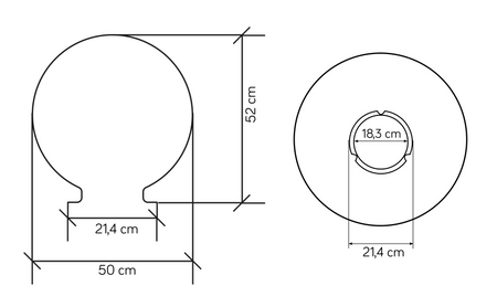 Gartenlampenschirm für den Außenbereich KULA G-500 OP 50 cm Su-Ma