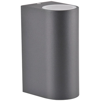 Außenwandleuchte oben unten mit LED 2x GU10 BOSTON GOLDLUX (Polux) ALUMINIUM GRAY oval