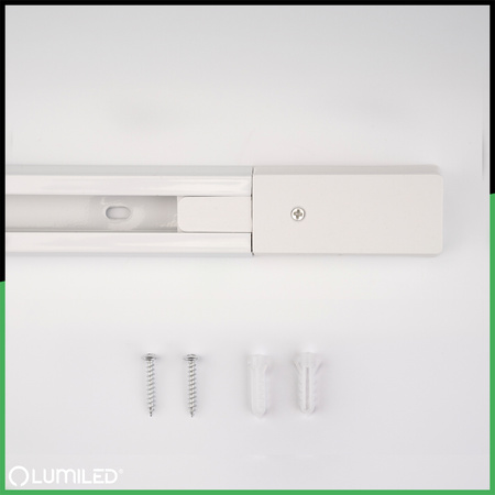 1-Phasen Stromschiene Schiene für Schieneinstrahler, 1.5m Weiß LUMILED