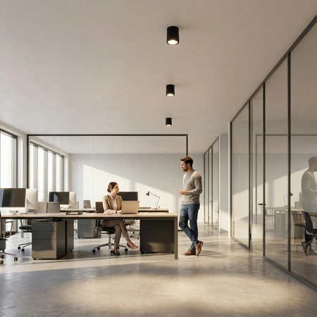 Aufbauleuchte E27, Aufbauspot Runde Tube Schwarz Fest APUS 13 LUMILED