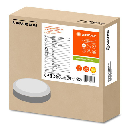 Plafond LED-Deckenleuchte 10W 1050lm 3000K Warm mit Dämmerung Bewegungssensor Aufputz Weiß 20cm Oberfläche Ledvance