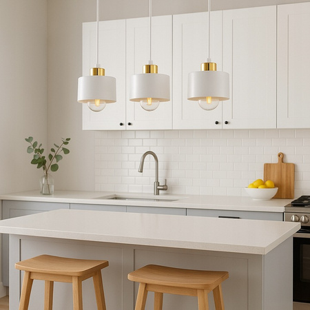 Masterled Deckenleuchte 3x E27 Weißgold Elza Pendelleuchte