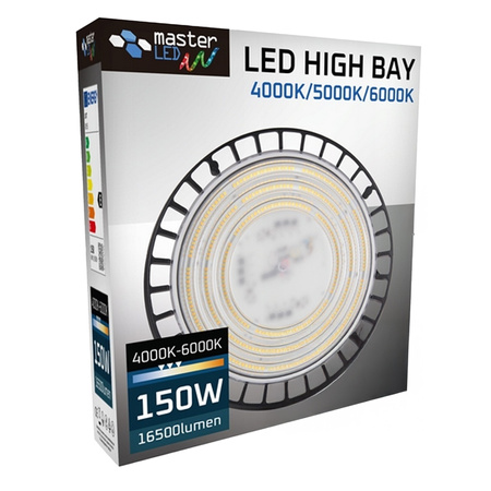 LED-Hängeleuchte 150W 4000/5000/6000K CCT 90° Schwarz IP65 Masterled