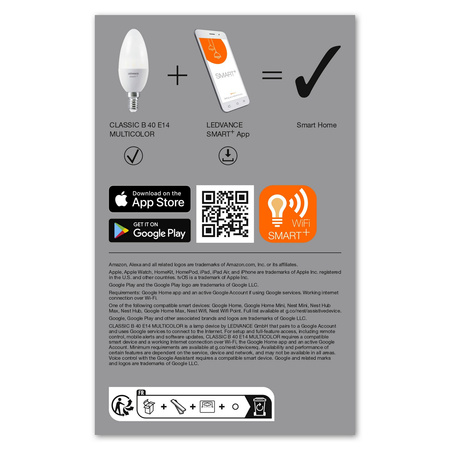 E14 B40 LED Lampen 4,9 W 470 lm RGBW SMART+ WiFi Dimmbare Kerze LEDVANCE