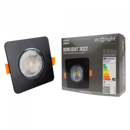 LED-Einbauleuchte 3W / 5W / 7W CCT Schwarz Quadratisch DOWNLIGHT Ecolight