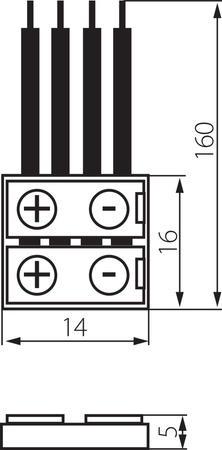 Stecker für RGB-LED-Leiste 1-seitig mit 4PIN-Kabel KANLUX