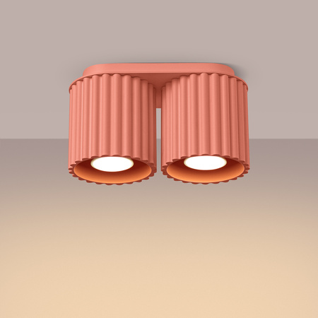 Anbauleuchte 2x GU10 Aluminium Pfirsich Aura Deep Space SL.1825 Sollux