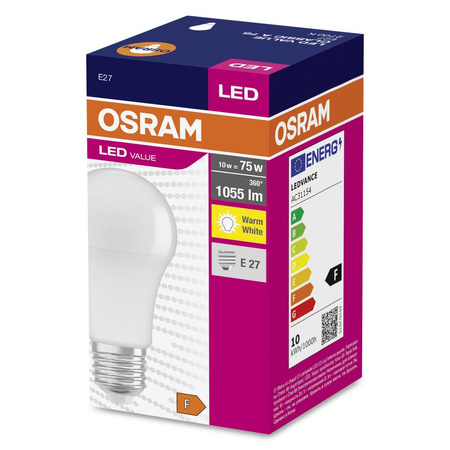 LED Lampe A60 E27 10W = 75W 1055lm 2700K Warm 200° OSRAM