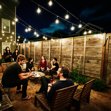 Lichterkette für den Außenbereich Gartengirlande 15 m 15 xE27 LED 1,3 W