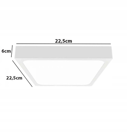 LED-Deckenleuchte für Badezimmer 18W 1800lm 4000K IP44 23cm quadratisch Weiß