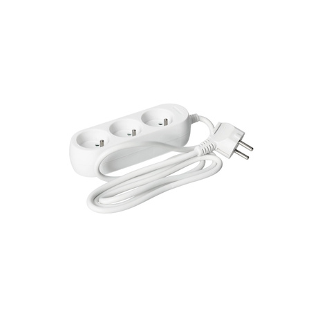 Verlängerungskabel Stecker 3 x geerdete Steckdose Steckdosenleiste 1.5m Weiß Linea Kobi
