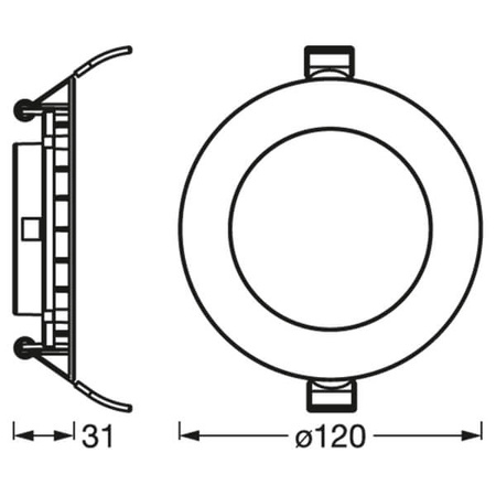 LED-Panel-Deckeneinbauleuchte DOWNLIGHT SLIM 8W 550lm 6500K Kalt 12cm LEDVANCE