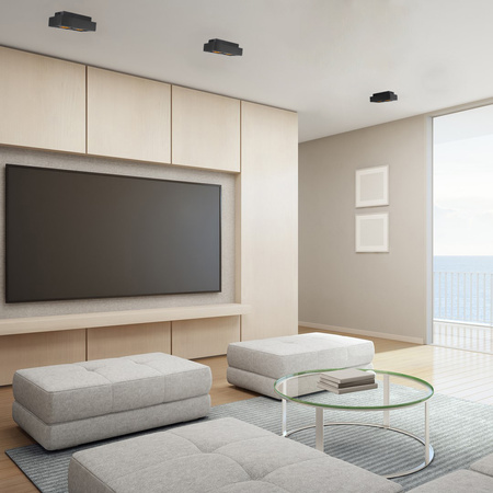 Anbauleuchte HALOGEN Beweglich 2x GU10 Rechteckig Schwarz 85mm NEMO