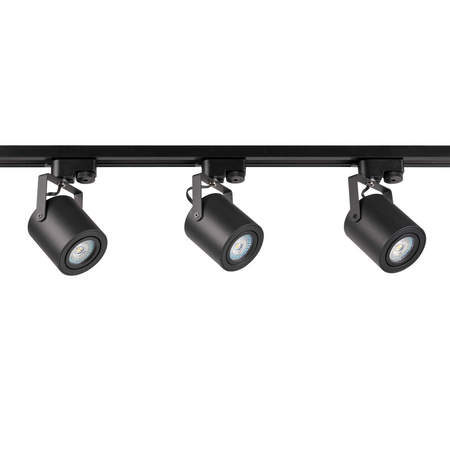 Stromschienen-Kit 1-Phasen-Schiene + 3x GU10 Reflektor Schwarz MINOR Sanico Goldlux