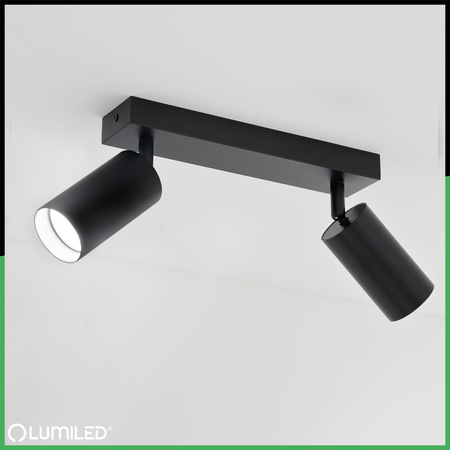 Deckenleuchte mit 2x GU10-Sockeln, Einbaustrahler HALOGEN schräg TABULA SPOT LUMILED