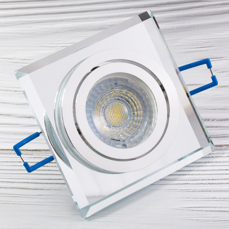 Glas-Einbaustrahler GU10, MR16 Einbauspot HALOGEN Quadrat beweglich ARIAN LUMILED