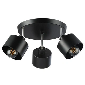 Wandsteckdose Aufbaulampe Beweglich E27 Rund Schwarz Elza Masterled