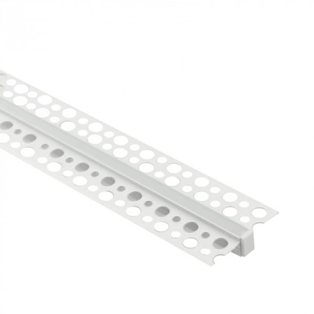 LED-Profil aus Aluminium für Gipskarton REGIPS Unterputz weiß 1m mit mattiertem Diffusor für LED-Streifen + Kappen Ecolight GPW Serie