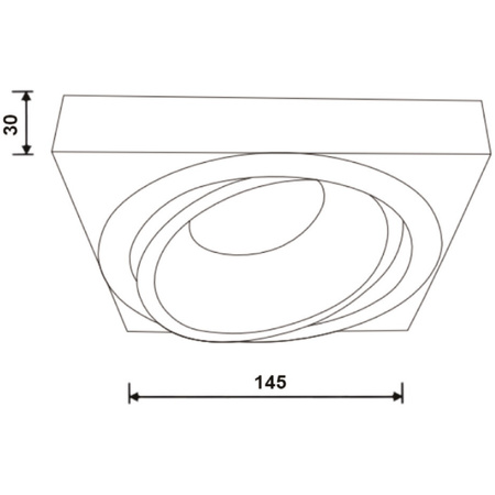 Einbaustrahler GU10, ES111 Einbauspot 14mm Quadrat beweglich Weiß CARPI LUMILED