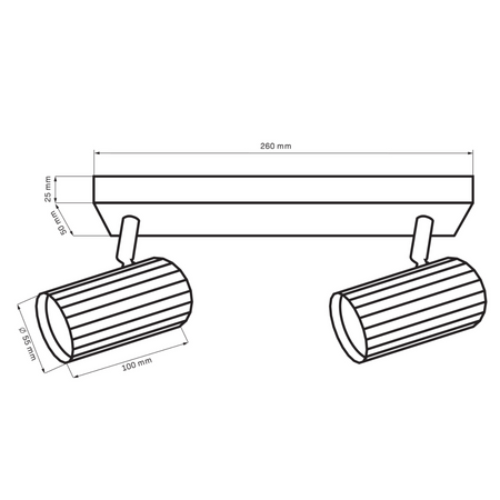 Wand- und Deckenstrahler 2x GU10 Weißgold NICEA Sanico Goldlux
