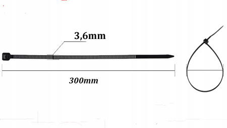 Starker Kabelbinder 3,6x300mm schwarz 100 Stück ECOLIGHT